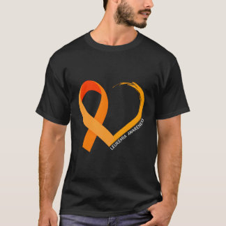 Leukaemia Awareness Design With Orange Ribbon Grea T-Shirt