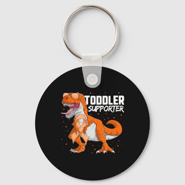 Leukaemia Awareness Dinosaur  Keychain (Front)
