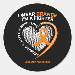Leukaemia Awareness Fighter Men Women Mom Dad Gift Classic Round Sticker