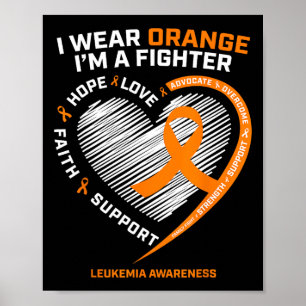 Leukaemia Awareness Fighter Men Women Mom Dad Gift Poster