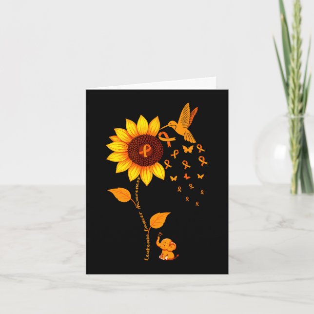 Leukaemia Awareness Flower  Card (Front)