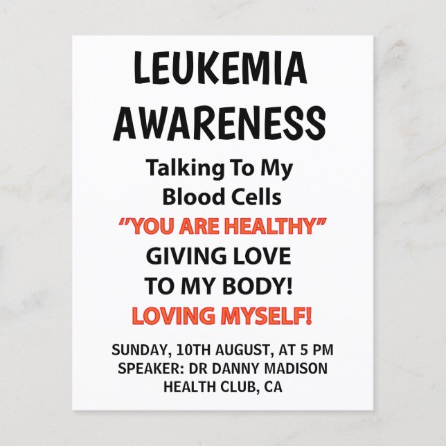 Leukaemia Awareness  Flyer (Front)