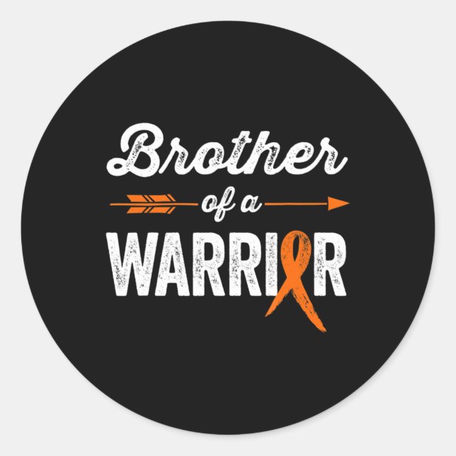 Leukaemia Awareness  for Family Brother of a Warri Classic Round Sticker (Front)