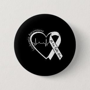 Leukaemia Awareness Heart Orange Support Men Women 2 Inch Round Button