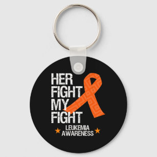 Leukaemia Awareness Her Fight Orange Ribbon Gift  Keychain