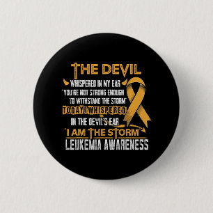 Leukaemia Awareness I am the Storm Devil 2 Inch Round Button