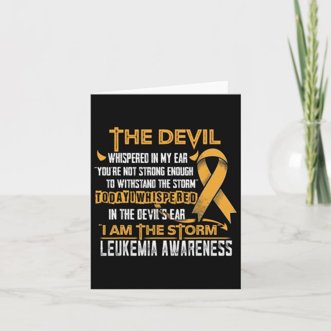 Leukaemia Awareness I Am The Storm Devil  Card (Front)