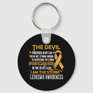Leukaemia Awareness I Am The Storm Devil  Keychain