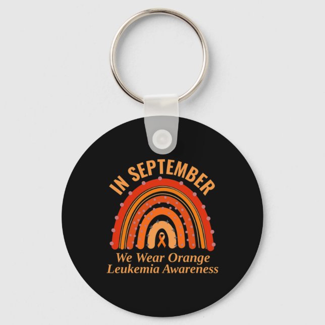 Leukaemia Awareness In September We Wear Orange Ra Keychain (Front)