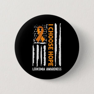 Leukaemia Awareness Leukaemia Cancer Usa Flag Oran 2 Inch Round Button