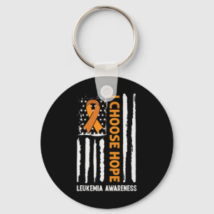 Leukaemia Awareness Leukaemia Cancer Usa Flag Oran Keychain