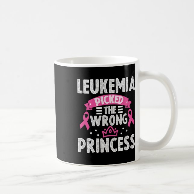 Leukaemia Awareness Leukaemia Picked The Wrong Pri Coffee Mug (Right)
