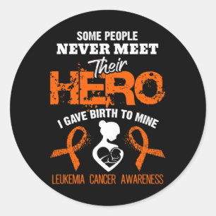 Leukaemia Awareness Meet My Hero Classic Round Sticker