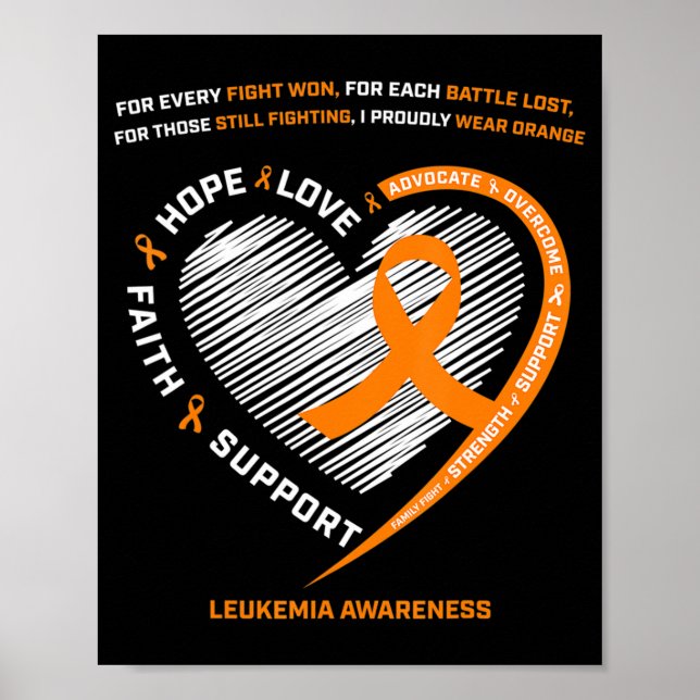 Leukaemia Awareness Men Women Kids Family Leukaemi Poster (Front)