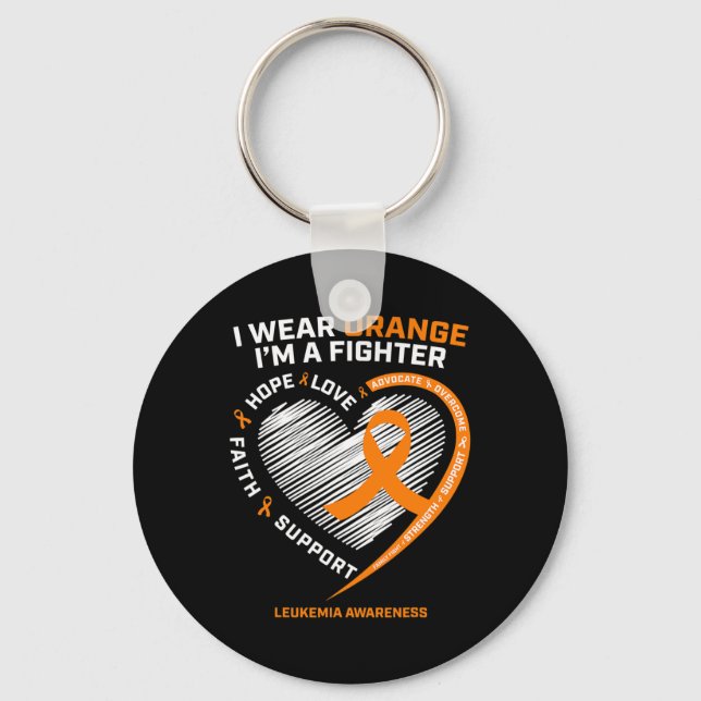 Leukaemia Awareness  Men Women Mom Dad Gifts Leuke Keychain (Front)