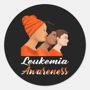 Leukaemia Awareness Mom Orange Ribbon Warrior Figh Classic Round Sticker
