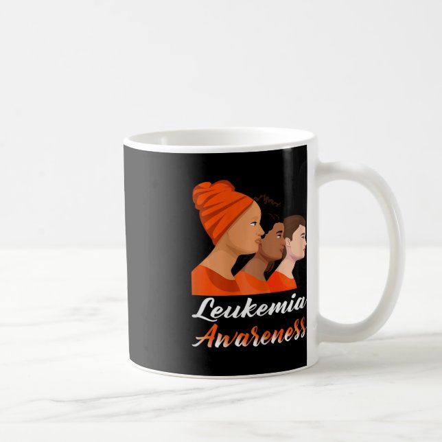 leukaemia awareness Mom Orange Ribbon Warrior Figh Coffee Mug (Right)