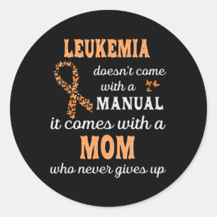 Leukaemia awareness Mom Support Leukaemia Warrior  Classic Round Sticker