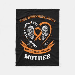 Leukaemia Awareness Mom Your Wings Were Ready Moth Fleece Blanket