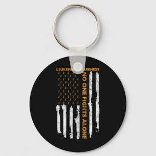 Leukaemia Awareness Month American Flag I'm A Warr Keychain