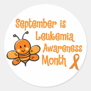 Leukaemia Awareness Month Bee 1.3 Classic Round Sticker