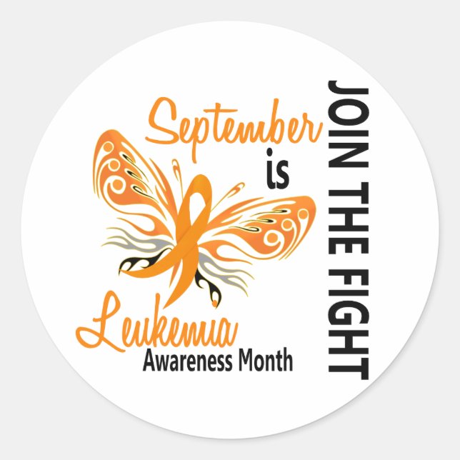 Leukaemia Awareness Month Butterfly 3.1 Classic Round Sticker (Front)