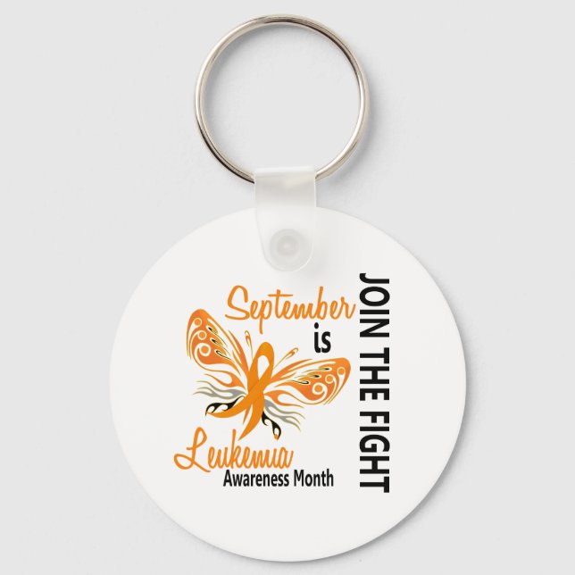 Leukaemia Awareness Month Butterfly 3.1 Keychain (Front)