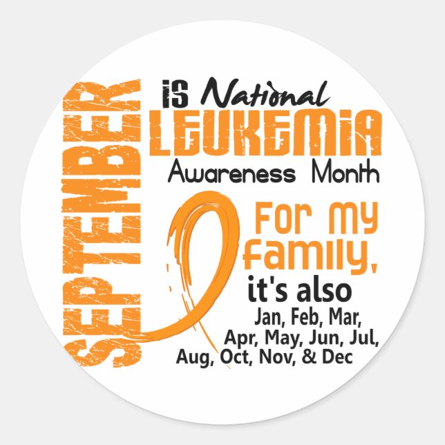 Leukaemia Awareness Month Classic Round Sticker (Front)