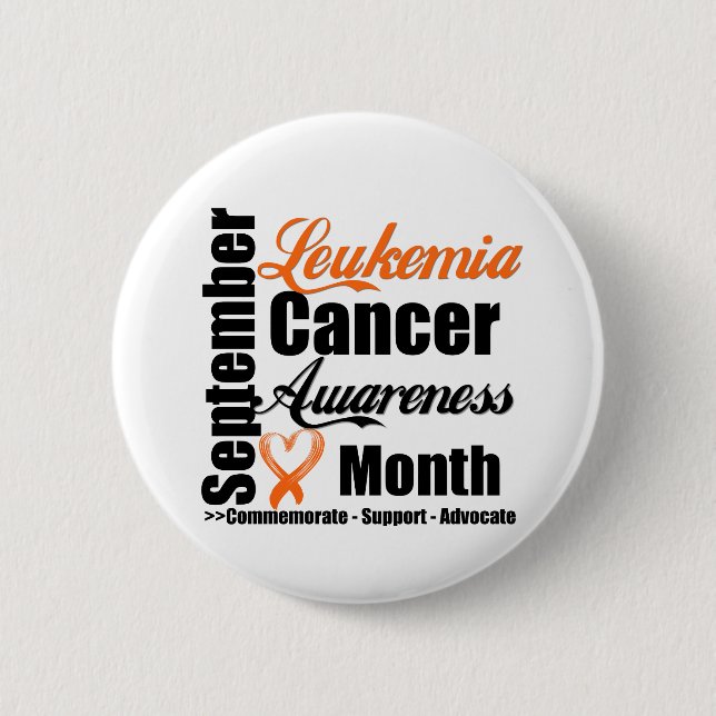 Leukaemia Awareness Month v9 2 Inch Round Button (Front)