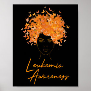 Leukaemia Awareness Orange Butterflies Gift  Poster