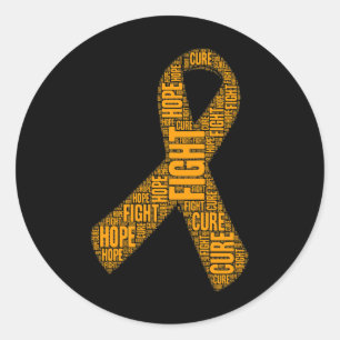 Leukaemia Awareness Orange Fight Hope Cure Ribbon Classic Round Sticker