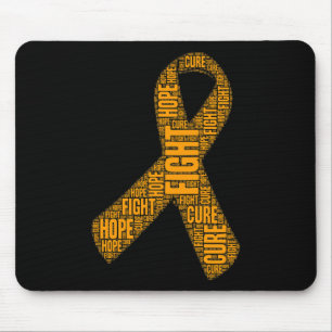 Leukaemia Awareness Orange Fight Hope Cure Ribbon Mouse Pad