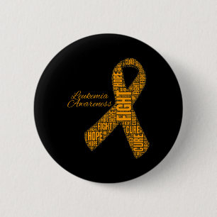 Leukaemia Awareness orange ribbon fight hope cure 2 Inch Round Button