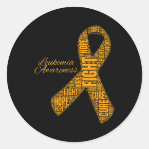 Leukaemia Awareness Orange Ribbon Fight Hope Cure  Classic Round Sticker