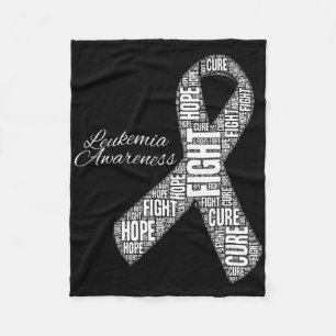 Leukaemia Awareness Orange Ribbon Fight Hope Cure Fleece Blanket