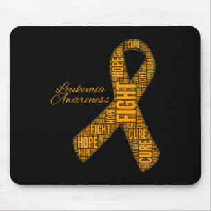 Leukaemia Awareness orange ribbon fight hope cure  Mouse Pad
