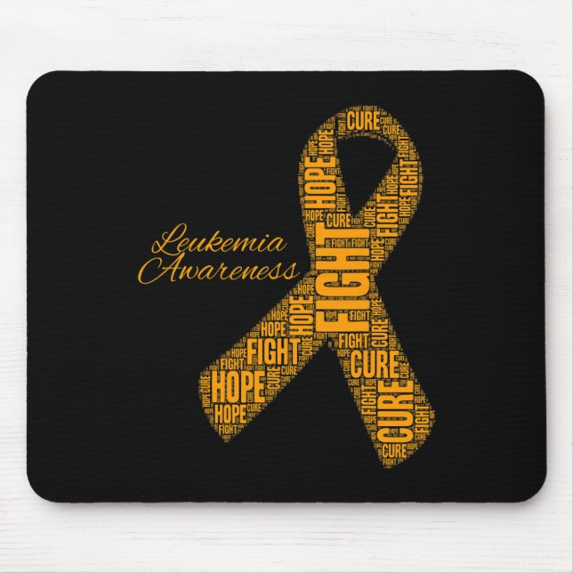 Leukaemia Awareness orange ribbon fight hope cure  Mouse Pad (Front)