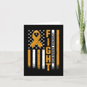 Leukaemia Awareness Orange Ribbon Usa Flag Warrior Card