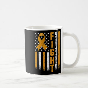 Leukaemia Awareness Orange Ribbon Usa Flag Warrior Coffee Mug