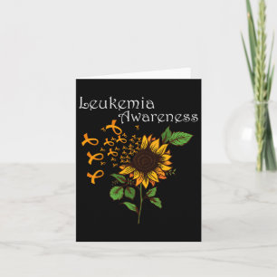 Leukaemia Awareness Orange Ribbon With Sunflower Card