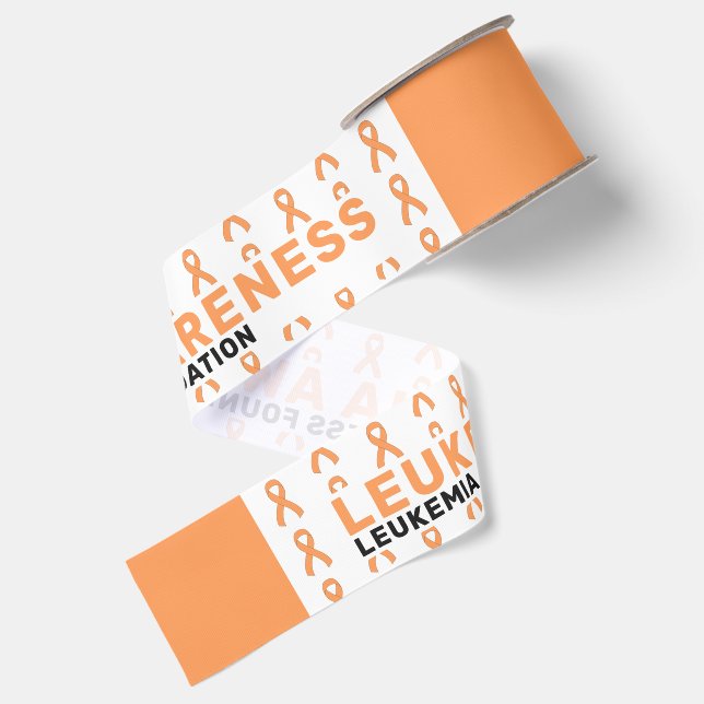 Leukaemia Awareness Pattern Ribbon Grosgrain Ribbon (Front+Back)
