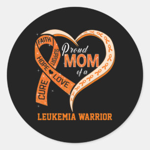 Leukaemia Awareness Proud Mom Of A Leukaemia Warri Classic Round Sticker