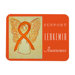 Leukaemia Awareness Ribbon Angel Custom Magnets