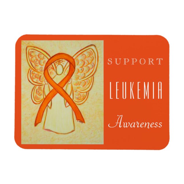 Leukaemia Awareness Ribbon Angel Custom Magnets (Horizontal)