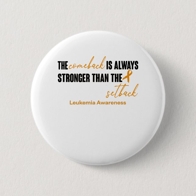 Leukaemia Awareness Ribbon Support Gifts 2 Inch Round Button (Front)