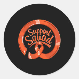 Leukaemia Awareness Ribbon Support Squad Classic Round Sticker
