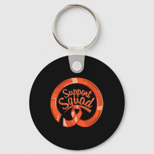 Leukaemia Awareness Ribbon Support Squad Keychain