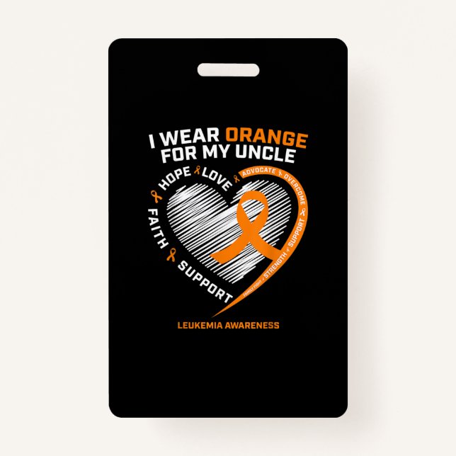 Leukaemia Awareness Shirts Uncle Mens Womens Kids Badge (Front)