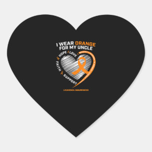 Leukaemia Awareness Shirts Uncle Mens Womens Kids Heart Sticker