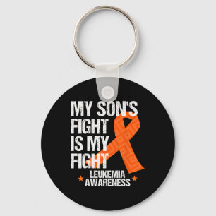 Leukaemia Awareness  Son Fight Orange Ribbon Gift  Keychain